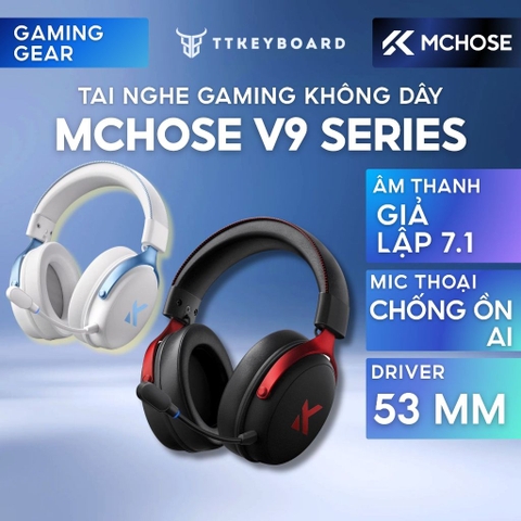 Tai Nghe Không Dây Gaming Mchose V9 Pro Âm Vòm 7.1 Mic AI Khử Nhiễu Driver 53MM