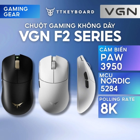 Chuột Gaming Không Dây VGN F2 Series, Dual 8K Polling Rate, MCU Nordic