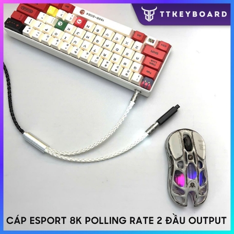 Dây Cáp Esport 2 Đầu Output TypeC Hỗ trợ 8K Polling Rate Cho Bàn Phím Gaming, Chuột Gaming