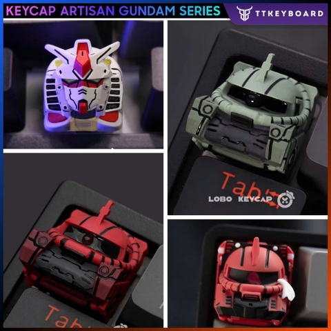 Keycap Artisan Lobo Chủ Đề GUNDAM Nhiều Nhân Vật Resin 1U Trang Trí Bàn Phím Cơ Chính Hãng