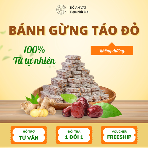 Bánh gừng táo đỏ không đường và cách pha trà gừng táo đỏ tại nhà