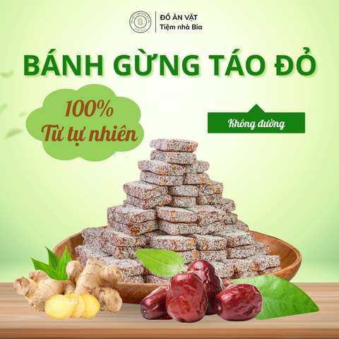 Bánh Gừng Táo Đỏ Không Đường – Tự Nhiên, Ấm Áp, Dễ Dùng Mỗi Ngày