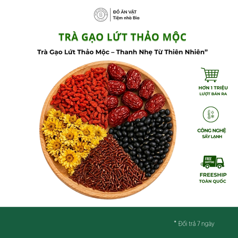 Trà Gạo Lứt Thảo Mộc Thải Độc Gan, Thanh Nhiệt, Giữ Dáng Đẹp Da, Thanh Lọc - Tiệm Nhà Bia