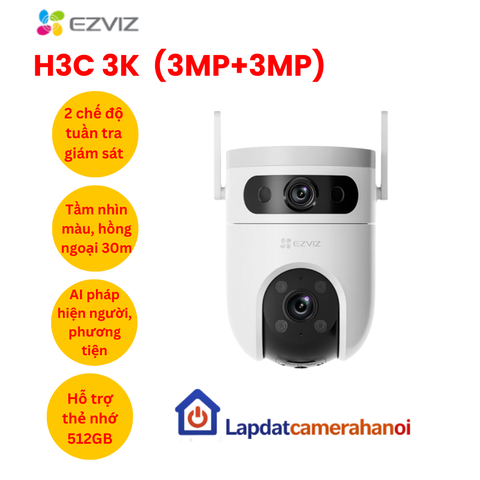 Camera WiFi quay quét, ống kính kép EZVIZ H9c (3MP+3MP)