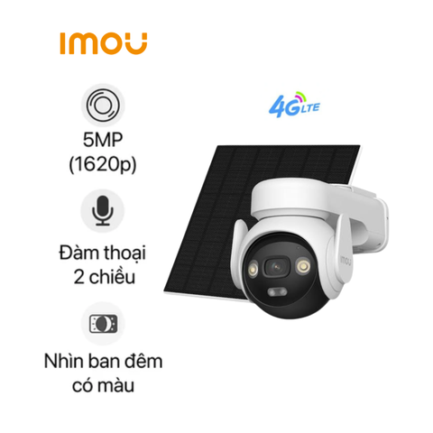 Camera IP ngoài trời 360 độ 5MP Imou năng lượng mặt trời IPC-B7ED-5M0TEA-EU/FSP14 (Hỗ trợ 4G)
