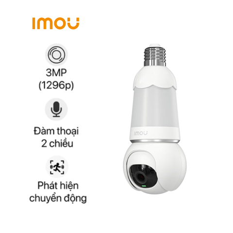 Camera Wifi quay quét bóng đèn 3MP iMOU IPC-S6DP-3M0WEB-E27