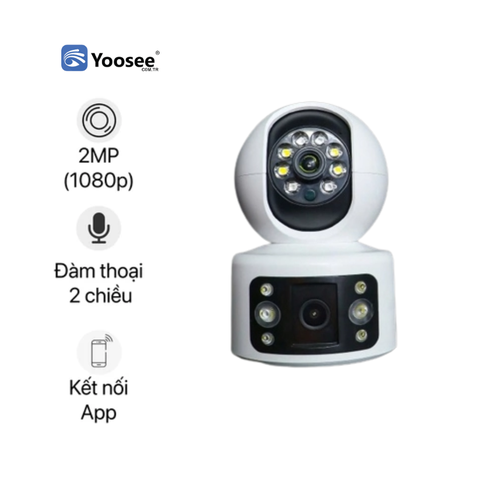 Camera Wi-Fi Trong Nhà 2 Mắt – Full HD, Quay Quét, Đàm Thoại 2 Chiều, Quan Sát Ngày Đêm