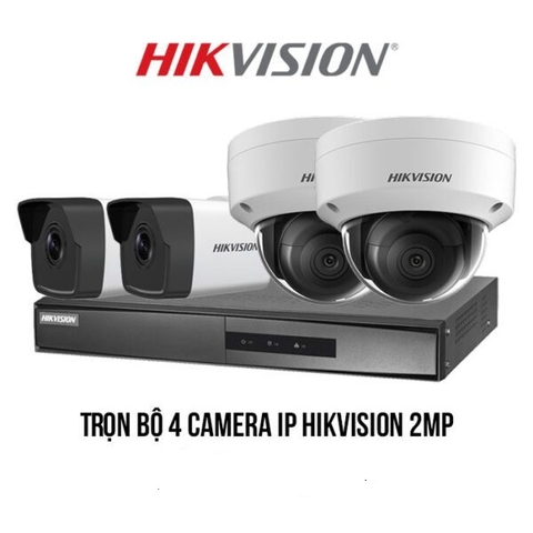 Trọn bộ 4 camera IP Hikvision 2MP giá rẻ