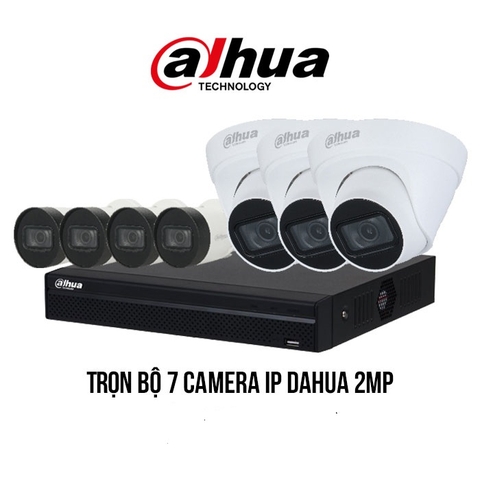 Trọn bộ 7 camera IP Dahua 2MP giá rẻ