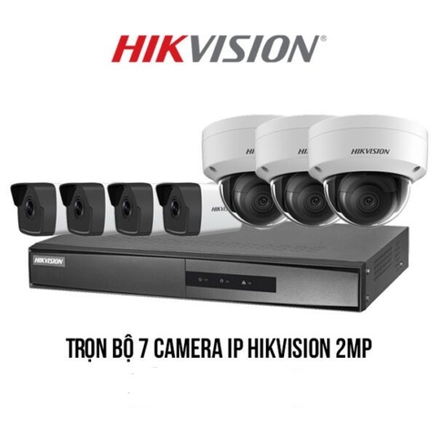 Trọn bộ 7 camera IP Hikvision 2MP giá rẻ