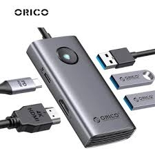 Bộ chia ORICO cổng Hub TYPE-C (3*USB + 1*TF + HDMI 4K)
