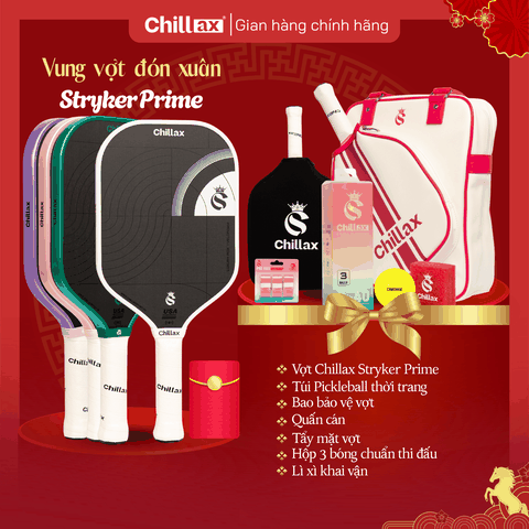 [COMBO TẾT 2026 - Mua 1 Tặng 5] Vợt Pickleball CHILLAX Stryker Lõi TrueFoam Tặng Full Phụ Kiện Chillax Kèm Lì Xì Khai Vận