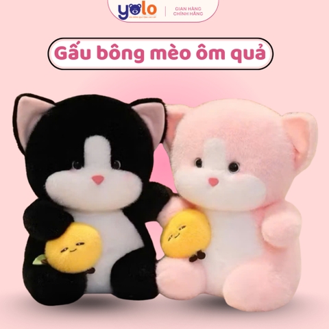 GẤU BÔNG MÈO ÔM TRÁI CÂY SIÊU DỄ THƯƠNG LÀM QUÀ TẶNG BẠN BÈ NGƯỜI THÂN