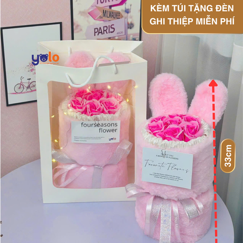 Bó Hoa sáp tai thỏ 7 bông (thể hiện cho tình yêu đôi lứa làm quà tặng ny bạn bè )