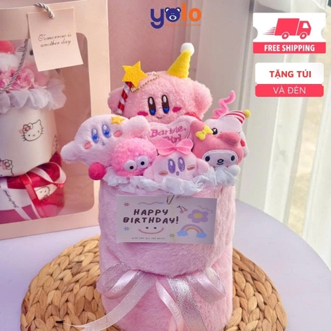 Bó hoa gấu bông siêu dễ thương.sét hoa quà tặng sinh nhật , 14/2 , 8/3 (tặng kèm túi và đèn nhấp nháy)