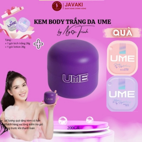 Ume Ngọc Trinh- Kem Dưỡng Trắng Da Body Giúp Hỗ Trợ Mờ Vết Thâm Sạm, Cấp Ẩm, Chống Nắng Cho Da 200gr Chính Hãng