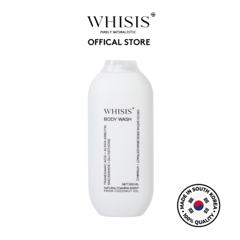 Sữa Tắm Cao Cấp WHISIS + Làm Sáng Mịn Da + Body Wash Men Gạo 500ml + Tăng Cường Dưỡng Ẩm Từ Dầu Dừa 500ML
