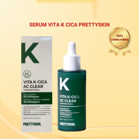 Serum hỗ trợ ngừa mụn phục hồi căng bóng Vita K Cica Pretty Skin