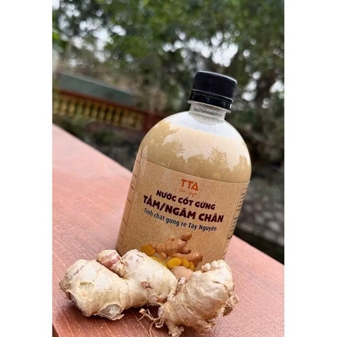 Nước cốt gừng xuyên khung tắm bé, ngâm chân người lớn, người cao tuổi và mẹ bầu làm từ gừng ré Tây Nguyên - Gấm Nguyễn TTA