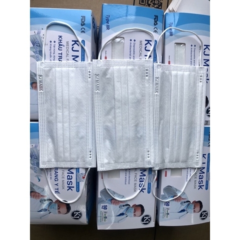Khẩu Trang 4 Lớp KJ Mask Tiêu Chuẩn TYPE IIR Kháng Khuẩn (Combo 50 cái)
