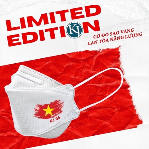 KHẨU TRANG KHÁNG KHUẨN HÀN QUỐC KJ95 BẢN GIỚI HẠN IN CỜ VIỆT NAM TIÊU CHUẨN KF94 (15 TÚI)