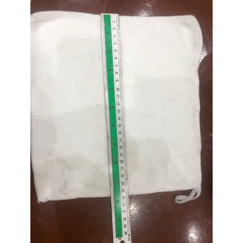 [Sỉ 100c] Khăn lau mặt màu trắng 25x25 có móc treo, khăn đa năng spa làm móng siêu mềm mịn thấm hút tốt
