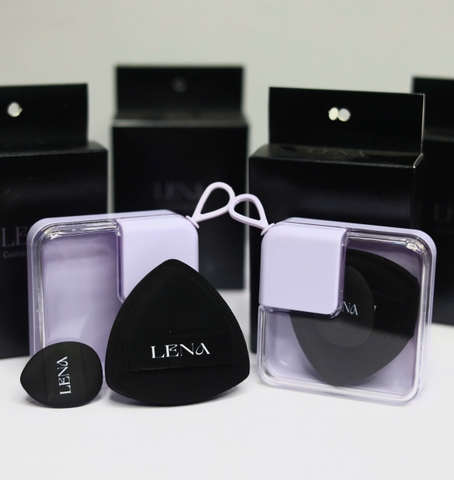 Mút tán kem nền LENA (1 mút to + 1 mút nhỏ) hộp nhựa cứng có quai