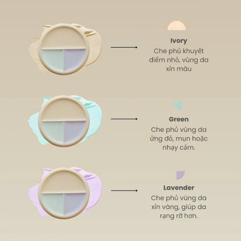 Che khuyết điểm REVECEN 3 complex - #lavender+green+ivory