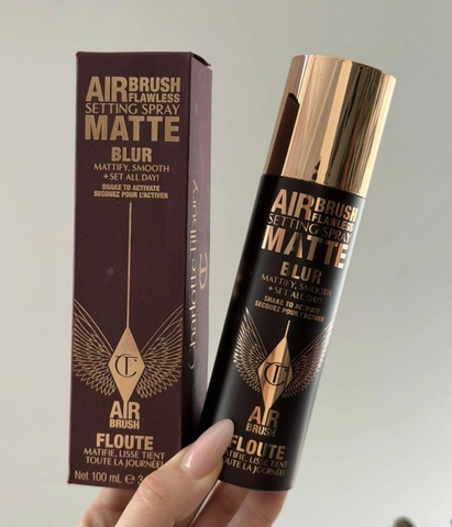 Xịt khoá nền CHARLOTTE air brush matte blur 100ml - vỏ nhám (da dầu)