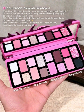 Phấn mắt Cheeryep Qianyan Natural Color 16 ô - #22 Dolly Rose (Bông Hoa Màu Hồng) (công ty)