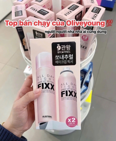 Xịt khoá nền FIXX all day tight (xịt khoá 120ml x 2) new