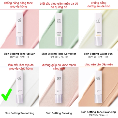 Kem lót JUNG SAEM mool skin setting smoothing base 40ml #lasting effect (nhãn xanh)