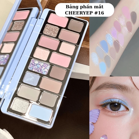 Phấn mắt Cheeryan Qianyan Natural Color 16 ô - #16 khói xanh trắng