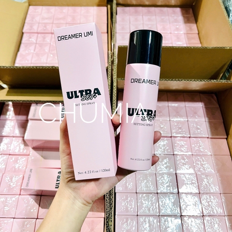 Xịt khóa nền DREAMER umi ultra set + setting spray 120ml (mới 2025)