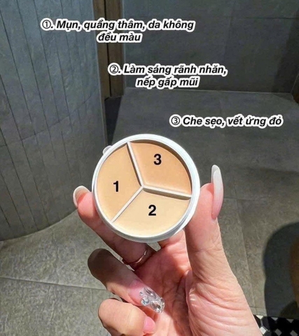 Che khuyết điểm TFIT concealer three-color (tặng cọ + mút) - #01 neutral