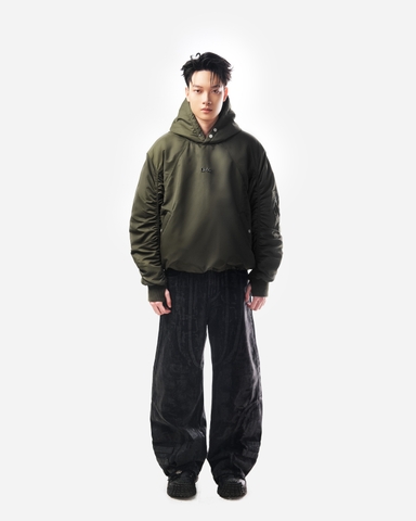 BOMBER HOODIE - OLIVE