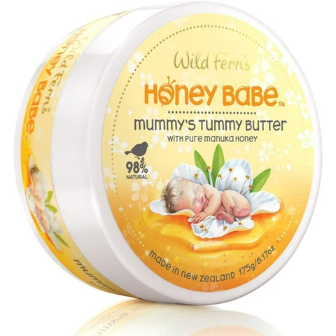 KEM CHỐNG RẠN DA CHO MẸ BẦU Wild Ferns Honey Babe Mummy's Tummy Butter, MẬT ONG PURE MANUKA HONEY 80+, 175g