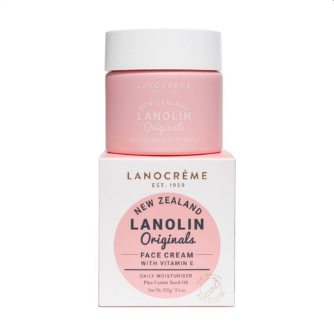 KEM DƯỠNG ẨM Lanocreme Lanolin Face Cream, Originals / Vitamin E – Cấp Ẩm, Mịn Màng Cả Ngày, 100g