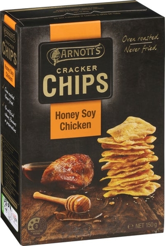 BÁNH SNACK GIÒN Arnott’s Cracker Chips, VỊ GÀ MẬT ONG XÌ DẦU / GIẤM BALSAMIC & MUỐI BIỂN, Honey Soy Chicken / Balsamic Vinegar & Sea Salt, 150g