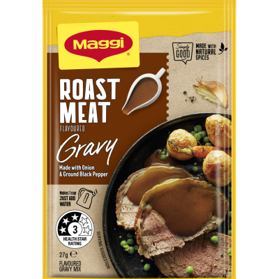 BỘT SỐT CHẤM VỊ THỊT NƯỚNG Maggi Roast Meat Flavoured Gravy, Real Onion - Ground Black Pepper, 27g