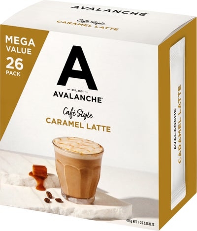 HỘP 26 GÓI CÀ PHÊ Cafe Style AVALANCHE Coffee Sticks, Vanilla Latte / Caramel Latte, 416g