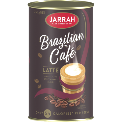 [Hàng Úc] BỘT CAFE Jarrah, Brazil Cafe - Italian Hazelnut Latte - Salted Caramel Latte - Swiss Cafe Mocha Coffee, 250g