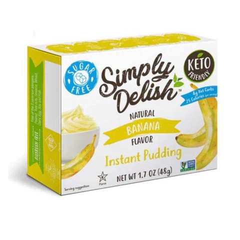 BỘT BÁNH Instant Pudding & Pie Filling KHÔNG ĐƯỜNG Simply Delish, Sugar Free, Non GMO, Kosher, 48g