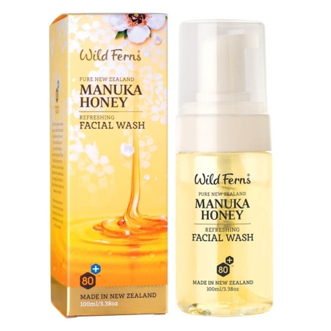 SỮA RỬA MẶT TẠO BỌT MẬT ONG Wild Ferns Manuka Honey 80+ Luxurious Foaming Facial Wash, 100ml