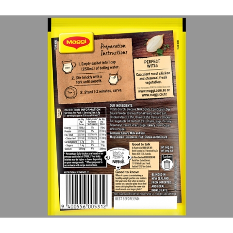 BỘT SỐT CHẤM GÀ - RAU CỦ Maggi Chicken & Herb Gravy, Real Spices & Onion, 27g