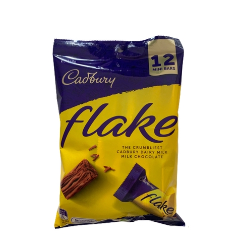 TÚI 12 THANH SOCOLA SỮA GIÒN Cadbury Flake Crumbliest Dairy Milk Chocolate, 168g (12 mini bars)