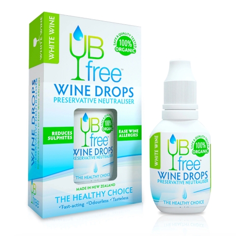 GIỌT GIẢI SULPHITES R. VANG TRẮNG UB Free White Wine Drops, Reduce Sulphites, 100% HỮU CƠ Organic, 8ml