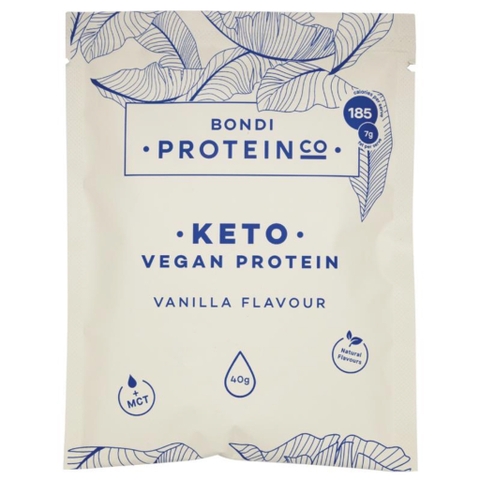 GÓI BỘT ĐẠM THỂ THAO - VỊ VANILLA Bondi Protein Co Sports Food, MCT Oil - Keto - Vegan - Gluten Free, 40g