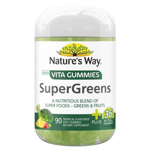 HŨ 90 VIÊN KẸO DẺO NATURE'S WAY - BỔ SUNG VITAMIN - KHOÁNG CHẤT Vita Gummies SuperGreens, 36 THÀNH PHẦN SIÊU THỰC PHẨM