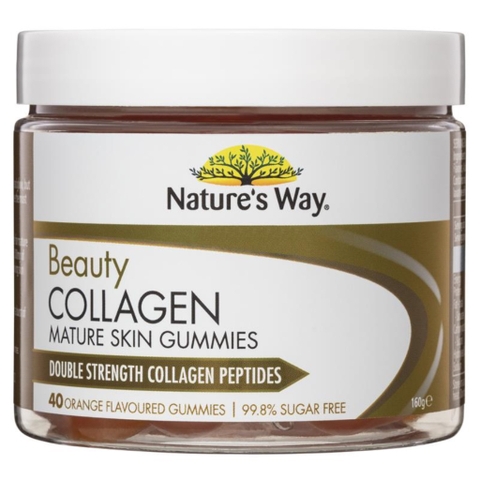 HŨ 40 VIÊN KẸO DẺO KHÔNG ĐƯỜNG Bổ sung collagen - Nuôi dưỡng da khỏe Nature's Way Beauty Collagen Mature Skin, 160g